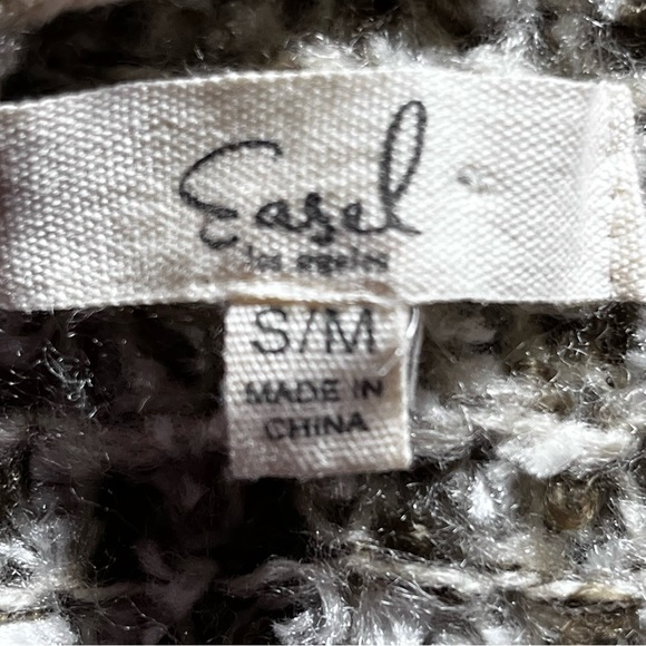 Easel | Marled Gray Open Front Hooded Longline Duster Cardigan, Small/Medium - Picture 5 of 6